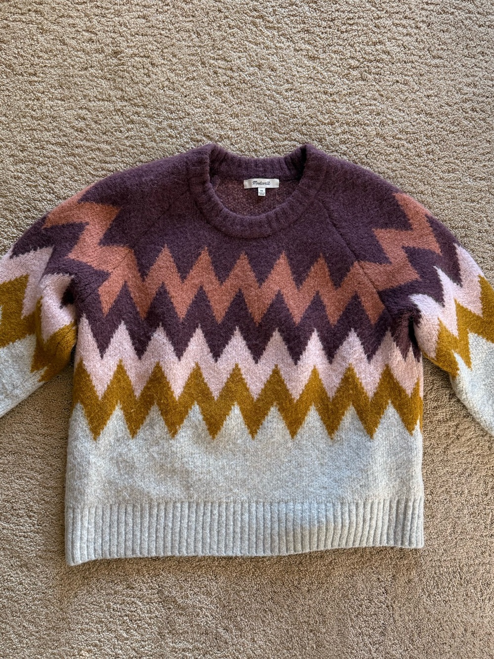 Madewell wool alpaca blend colorwork sweater XS